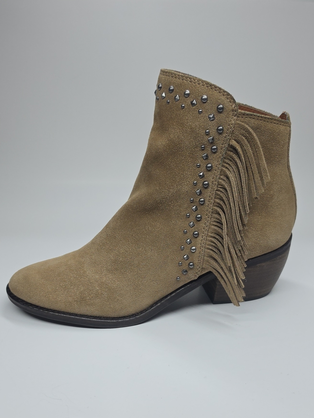 Lucky Brand Kaarina Tan Suede Leather Fringe Ankle Boots 9M